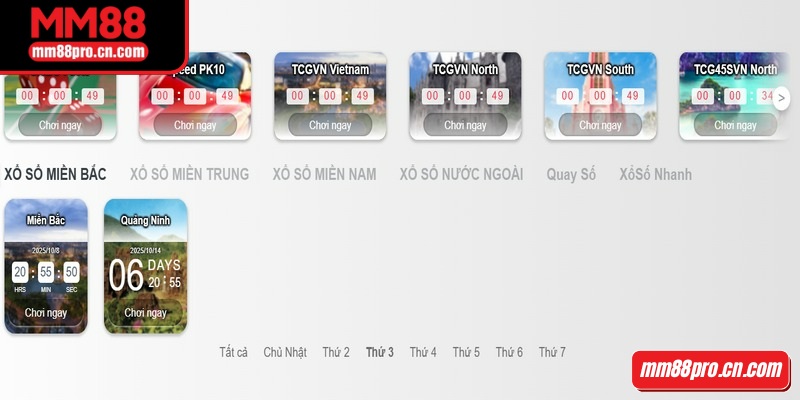 Các trò chơi Xổ số MM88 đều có sức hút riêng